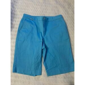 Ralph Lauren Lauren Active Shorts Womens 10 blue Chino Bermuda Preppy Golf Core